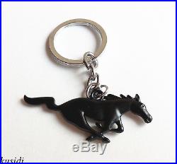 Metal Black Running Horse Emblem Keychain Keyless Key KeyChain Ford Mustang