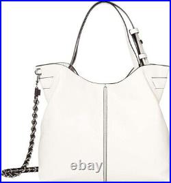 Michael Kors Downtown Astor White Black Silver Chain Large Tote Bag? Nwt