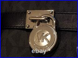 Michael Kors Hamilton Black Monogram Logo Silver Chain Ew Satchel Bag? Nwt
