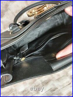 Michael Kors Hamilton Medium Satchel Bag with Gold Chain and Lock & Key Black