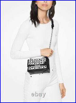 Michael Kors Only 500 made Cece XS Chain Logo Beaded Shoulder Bag Black & White