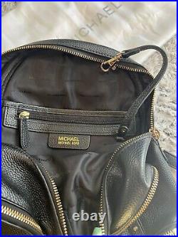 Michael Kors Rhea Medium Studded Pebbled Leather Backpack in Black