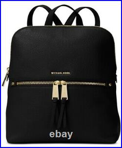 Michael Kors Rhea Slim Backpack Black Leather