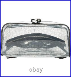 Michael Kors Rhea Zip Clear with Black Patent Trim Medium Size Backpack + Keychain