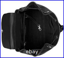 Michael Kors Sadie Black Leather Backpack Silver Chain & Drawstring? Nwt