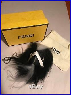 Monster Fendi Pom Ball Charm Bugs Key Chain Bag Handbag With Real Fur