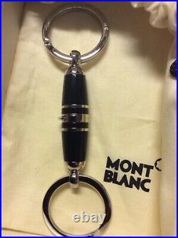 Montblanc Classic Silver Steel Keyring Key chain FOB With Two Rings 114565