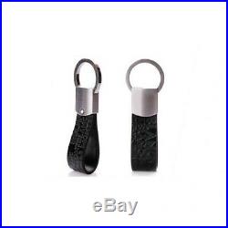 Montblanc Grain Leather Key Chain, Key Ring with Titanium Steel Buckle for Men