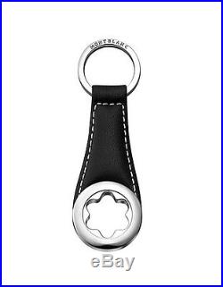 Montblanc Stainless Steel With Black Leather Key Ring 101795 Germany New No Box