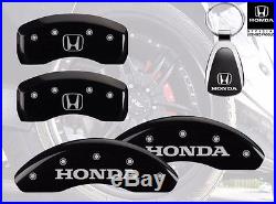 NEW! 2006-2015 Honda Civic Logo Black Brake Caliper Covers Front Rear & Keychain