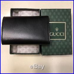 NEW AUTHENTIC Vintage Gucci Key Case Keyring Keyholder BLACK