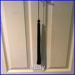 NEW Ann Demeulemeester huge long black tassel key ring key chain silk woven punk