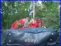 NEW B Makowsky Black Corey Leather Hobo, X-Body with Key Chain, Lots of Pockets