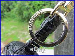 NEW BURBERRY key chain ITALY studs Milton black gold tassels $425 dust bag charm