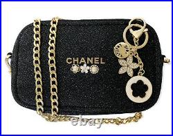 NEW CHANEL Cosmetic Makeup bag to Crossbody bag with Chain, Key Chain, Chanel Box