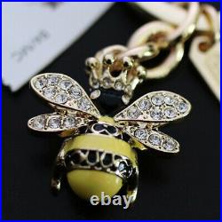 NEW COACH 3D Pave Crystal Queen Bubble Bee Crown Keychain Key ring FOB NWT