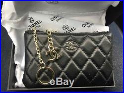 NEW Chanel VIP Lambskin leather card holder & Keychain COIN WithBOX