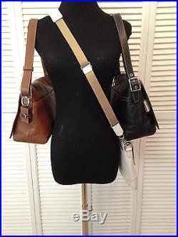 NEW Coach Black Leather Sling Flap Crossbody Shoulder & Picture Frame Key Chain