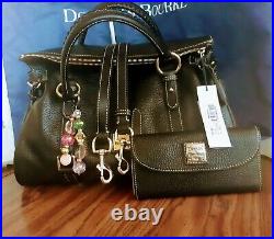 NEW Dooney And Bourke Tasseled Black Convertable Satchel With Matching Wallet