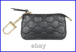 NEW GUCCI OPHIDIA BLACK LEATHER GG GUCCISSIMA KEY CASE WithBOX