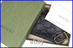 NEW GUCCI OPHIDIA BLACK LEATHER GG GUCCISSIMA KEY CASE WithBOX