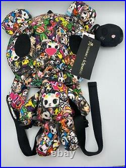 NEW LE SPORTSAC Tokidoki Bear Backpack Bag Multicolor + Black Keychain