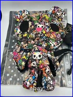 NEW LE SPORTSAC Tokidoki Bear Backpack Bag Multicolor + Black Keychain