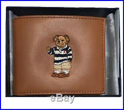 NEW Ralph Lauren Polo Bear Wallet Brown Leather LIMITED EDITION