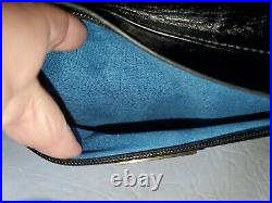 NEW Sharif Black Leather Shoulder Adjustable Crossbody Large Dust Bag Key Chain