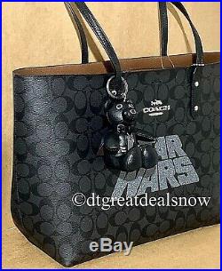 NEW Star Wars X Coach Darth Vader Bear Bag Charm Leather F88049 Black $148