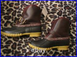 NEW Womens LL BEAN Lounger Boots Shearling Lined Duck Buckle FREE KEY CHAIN 6M
