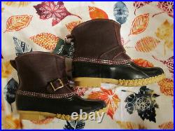 NEW Womens LL BEAN Lounger Boots Shearling Lined Duck Buckle FREE KEY CHAIN 9M
