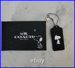 NIB COACH x PEANUTS Snoopy Hang Tag Key Chain Bag Charm