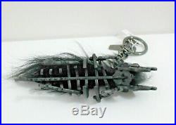 NWT$175 COACH Punk REXY Dinosaur Long Mohawk Black Leather Bag Charm Key Ring
