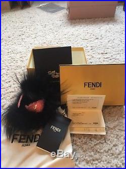 NWT Authentic FENDI fur Bag Bugs Monster Bag Charm key ring