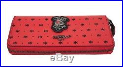 NWT COACH Disney Mickey Mouse Accordion Bandana Print Zip Wallet Red Black 59728