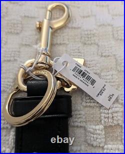 NWT COACH Trigger Snap Bag Leather Key Chain FOB Gold/Black F39865 LOT of 3