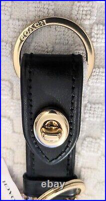 NWT COACH Trigger Snap Bag Leather Key Chain FOB Gold/Black F39865 LOT of 3