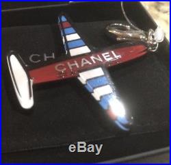 NWT Chanel Black/Red/Blue 16s Airplane Keychain