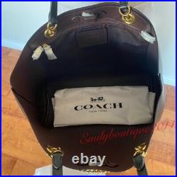 NWT Coach 78218 Signature Chain Central Tote Black Refined Calf Leather Bag