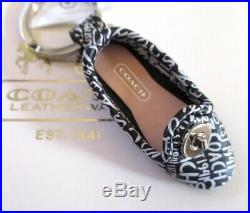 NWT Coach Leather Ballet Flat Shoe Slipper Key Fob Chain Keychain Charm 67399