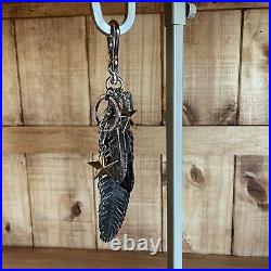 NWT Coach Mixed Metal and Leather Feather Bag Charm