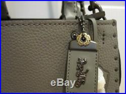 NWT Coach Rogue 25 with Rivets in Heather Grey/Black Copper (including keychain)