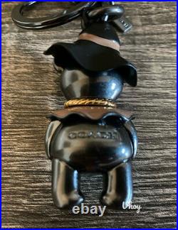 NWT Coach Wizard Of Oz Scarecrow 3D Teddy Bear Bag Charm Keychain Black F35250