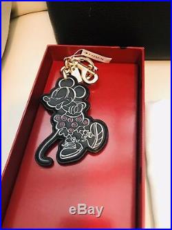 NWT Coach X Disney Minnie Mouse Black Tote Bag Wallet & Key Chain 3 Pcs Total