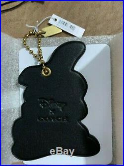 NWT Coach X Disney X Thumper Leather Bag Charm Keychain Key 69578 black
