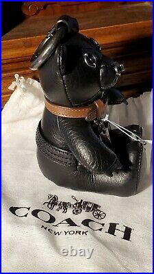 NWT Coach X Marvel Black Panther Collectible Bear Leather Key Chain Bag Charm