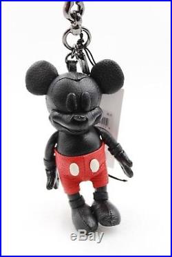 NWT DISNEY X COACH MICKEY MOUSE LIMITED EDITION Leather Doll Key Chain & Box