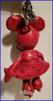 NWT Disney x Coach Red Minnie Mouse Doll Bag Charm Key Chain