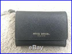 NWT Henri Bendel West 57th Black Coin Purse ID Wallet Keychain + Dust Bag